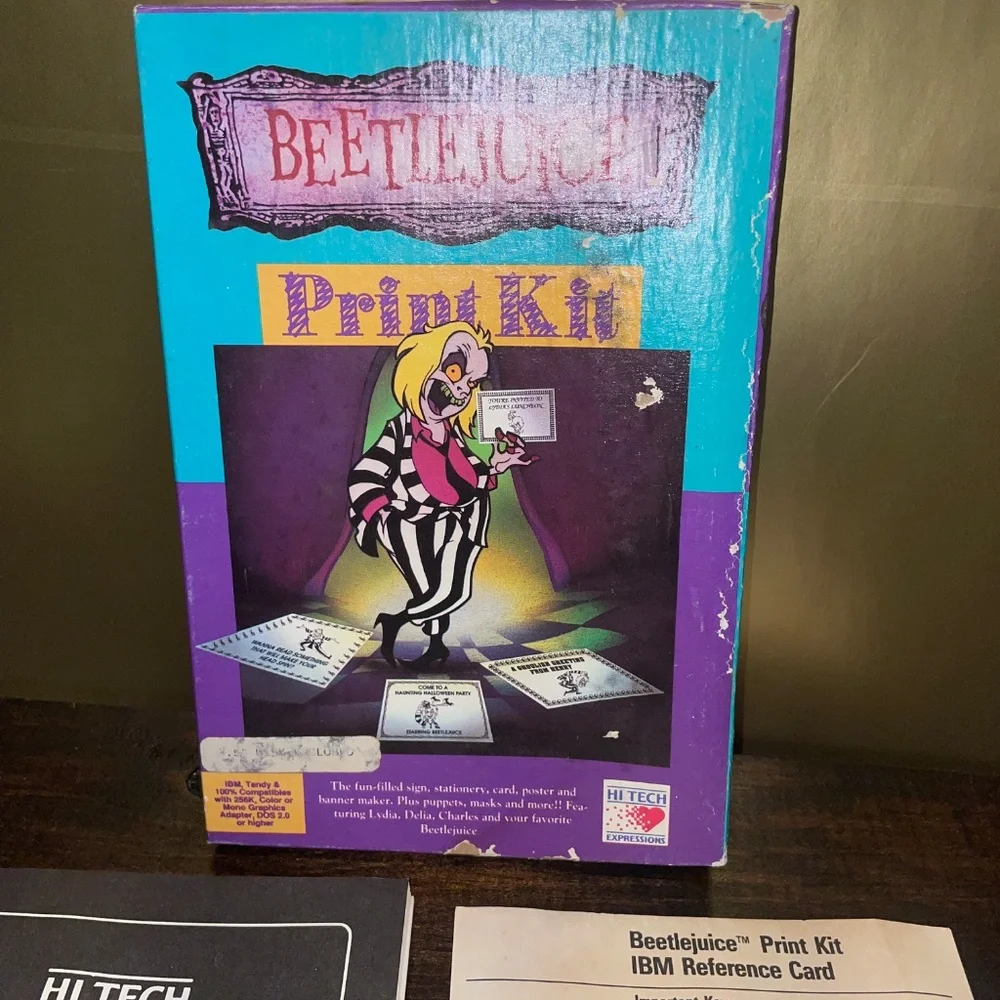 Vintage Computing Beetlejuice Print Kit Hi Tech Expressions IBM/Tandy‎ 1990